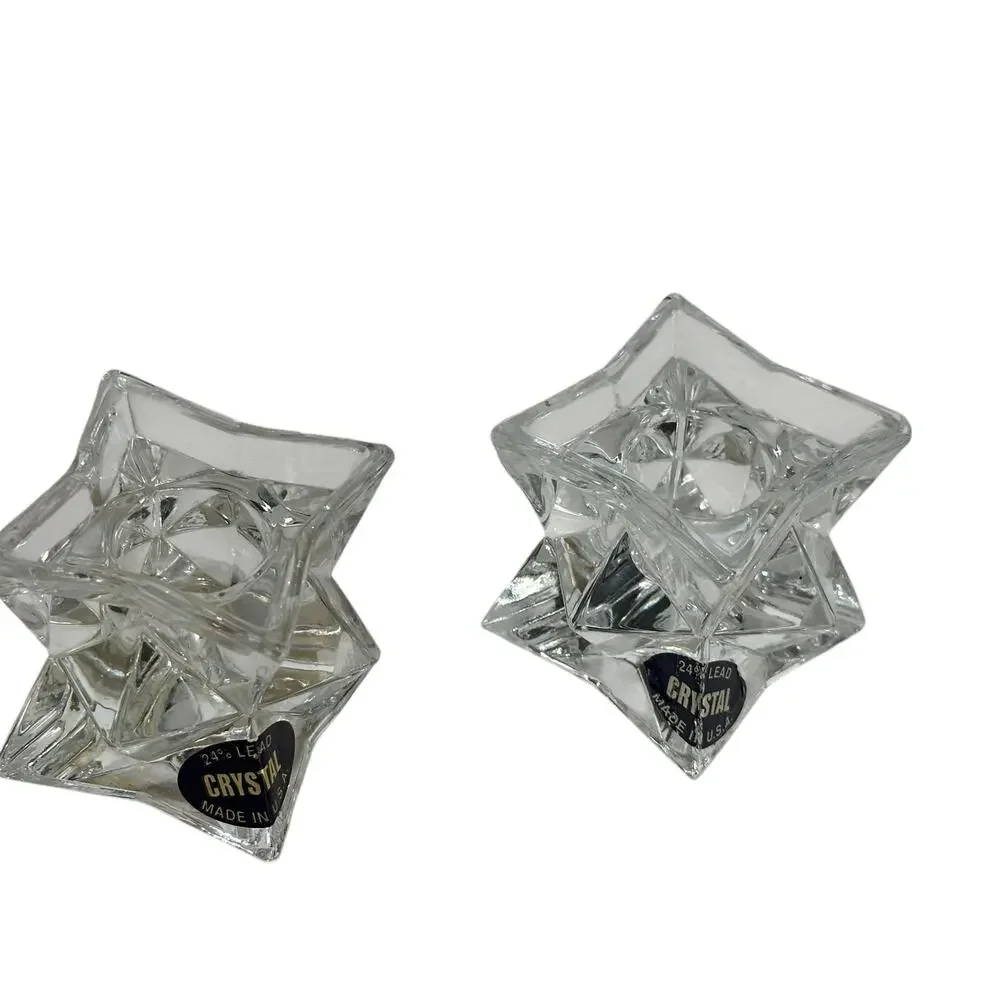 Michael C. Fina 5th Avenue Crystal Candle Holders Set